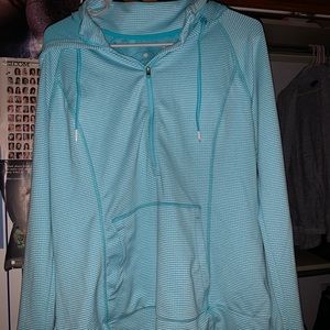 Hooded half zip sweatshirt